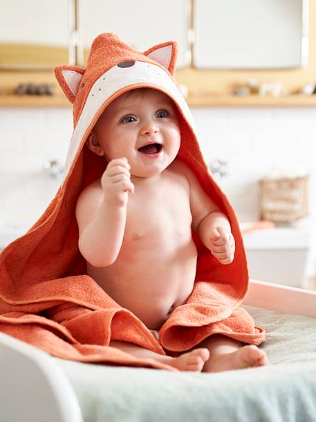 Bébé-Cape, peignoir de bain-Coffret cape de bain + gant Renard