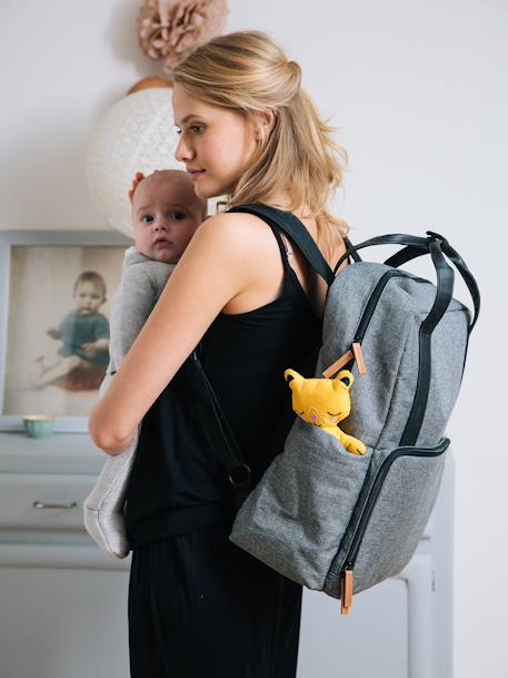 Sac à dos à langer vertbaudet denim bleached+gris chiné 9 - vertbaudet enfant 