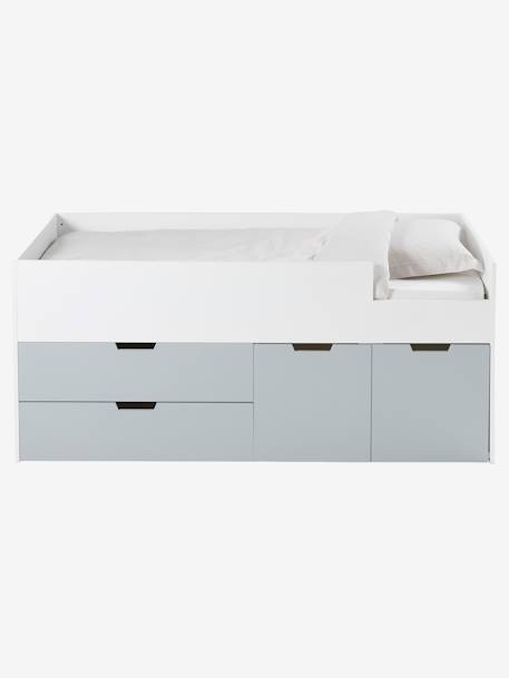 Lit enfant mi-hauteur XL avec rangements LIGNE PASSE-PASSE blanc - gris 4 - vertbaudet enfant 