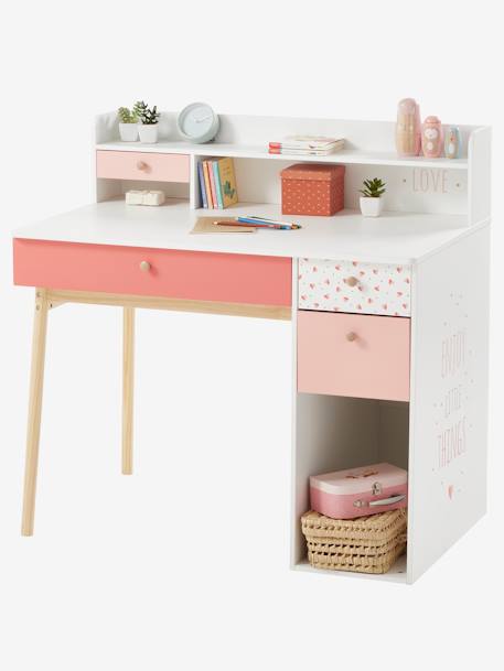 Bureau enfant Léa blanc - bois 1 - vertbaudet enfant 