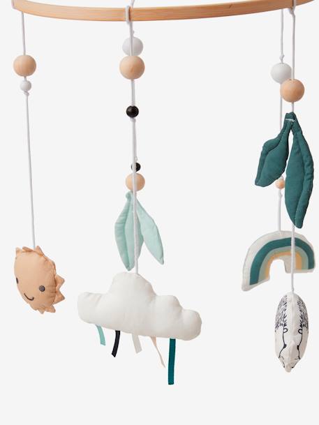 Mobile musical LOVELY NATURE avec jouets en coton bio* vert 3 - vertbaudet enfant 