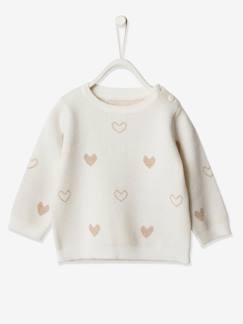 -Pull jacquard coeurs bébé fille