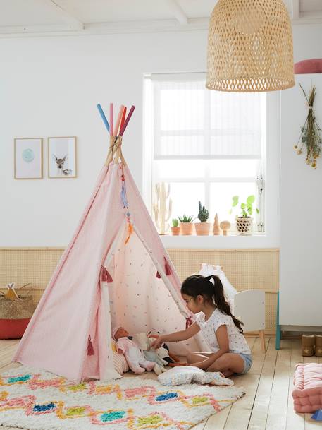 Tipi réversible Petite Sioux FSC® rose 1 - vertbaudet enfant 