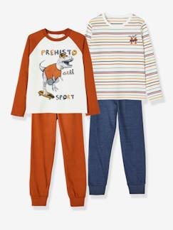 Lot de 2 pyjamas garçon dino en jersey BASICS  - vertbaudet enfant