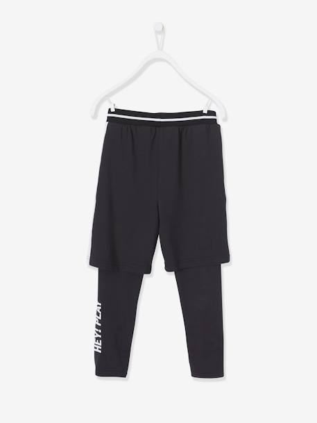 Legging bermuda de sport garçon effet 2 en 1 noir 2 - vertbaudet enfant 