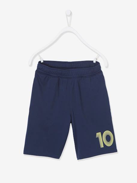 Short de sport garçon Numéro 10 en matière technique MARINE+noir 1 - vertbaudet enfant 