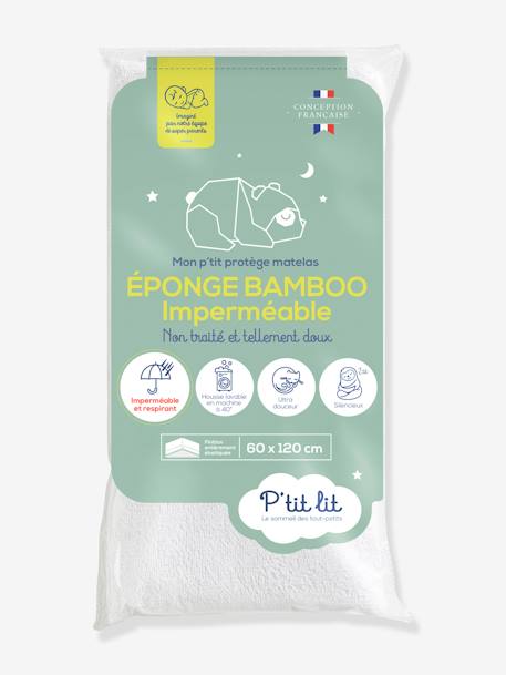 Alèse imperméable Bamboo non traitée P'TIT LIT blanc 1 - vertbaudet enfant 