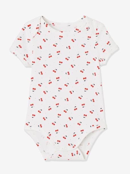 Lot de 3 bodies 'cerises' manches courtes bébé naissance lot encre 3 - vertbaudet enfant 