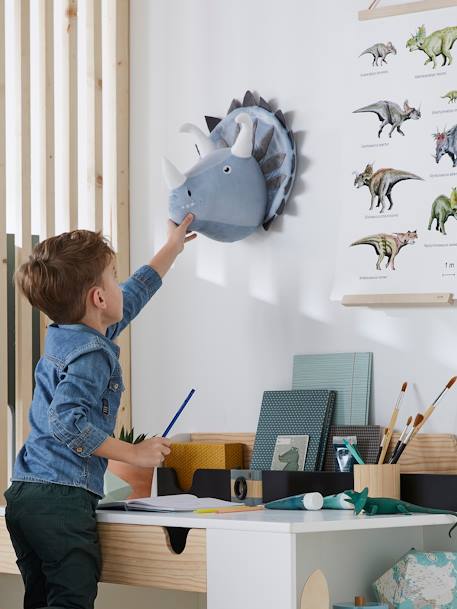 Trophée mural DINOSAURE gris clair 3 - vertbaudet enfant 