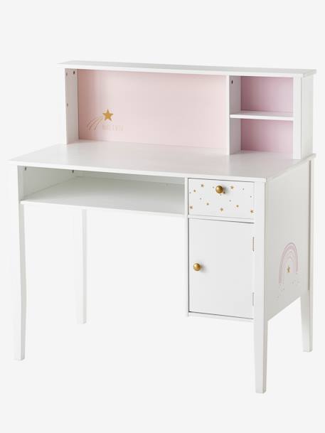 Bureau enfant MAKE A WISH BLANC CLAIR UNI AVEC DECOR 2 - vertbaudet enfant 