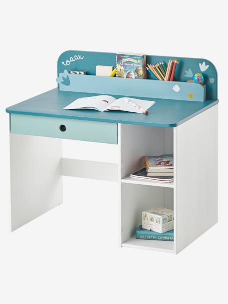 Bureau maternelle ROAAR BLANC MOYEN UNI AVEC DECOR 4 - vertbaudet enfant 