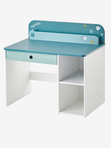 Bureau maternelle ROAAR BLANC MOYEN UNI AVEC DECOR 5 - vertbaudet enfant 