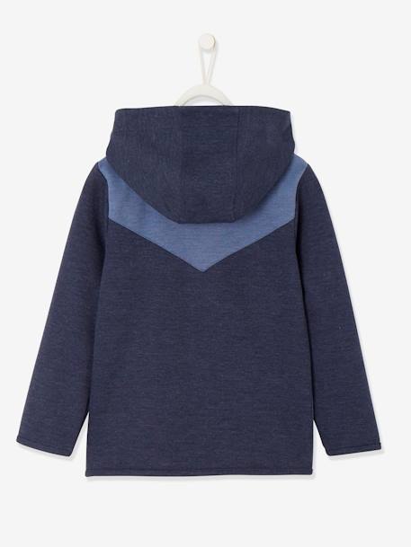 Sweat zippé sport garçon matière technique inscriptions graphiques bleu 3 - vertbaudet enfant 