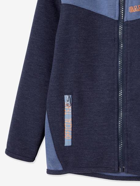 Sweat zippé sport garçon matière technique inscriptions graphiques bleu 5 - vertbaudet enfant 