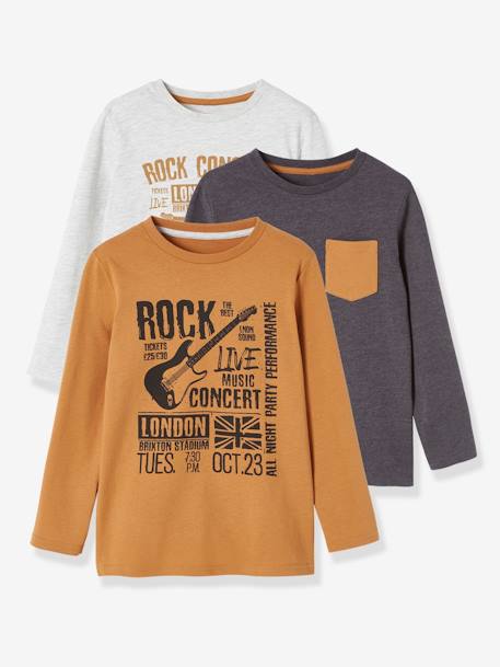 Lot de 3 t-shirts Basics garçon Lot camel 1 - vertbaudet enfant 