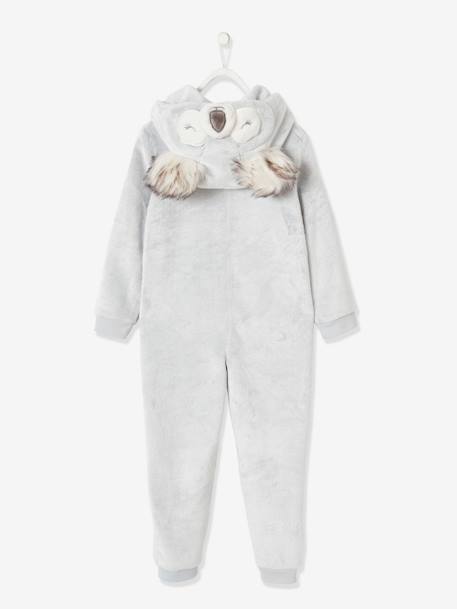 Surpyjama koala en velours enfant gris clair chiné 3 - vertbaudet enfant 