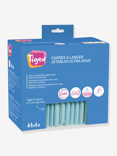 Lot de 20 matelas à langer jetables TIGEX BLANC 1 - vertbaudet enfant 