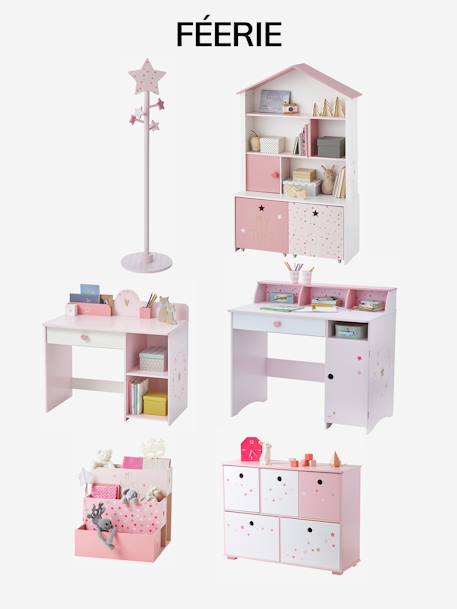 Meuble de rangement 5 bacs LIGNE FEERIE rose étoiles 3 - vertbaudet enfant 