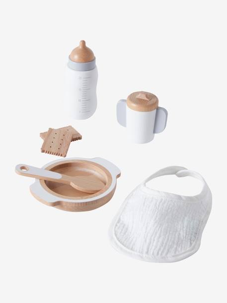 Set accessoires repas poupon en bois FSC® blanc 1 - vertbaudet enfant 