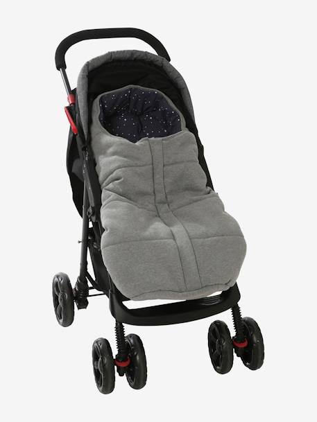 Chancelière poussette en molleton doublée jersey - 6/24 mois encre+gris chiné 14 - vertbaudet enfant 