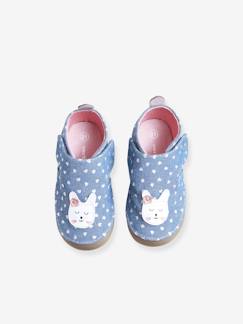 Chaussures-Chaussons scratchés bébé fille en chambray