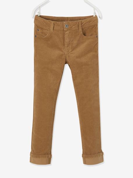 Pantalon slim velours garçon CAMEL+encre 1 - vertbaudet enfant 