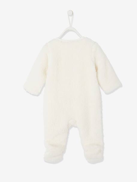 Surpyjama 'animal' bébé naissance en peluche caramel foncé+ivoire 5 - vertbaudet enfant 