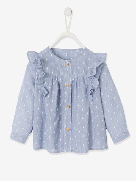 Blouse volantée bébé fille indigo rayé 4 - vertbaudet enfant 