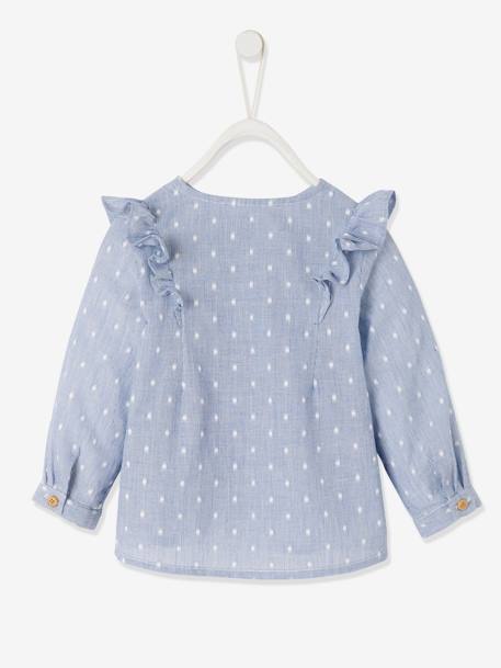 Blouse volantée bébé fille indigo rayé 2 - vertbaudet enfant 