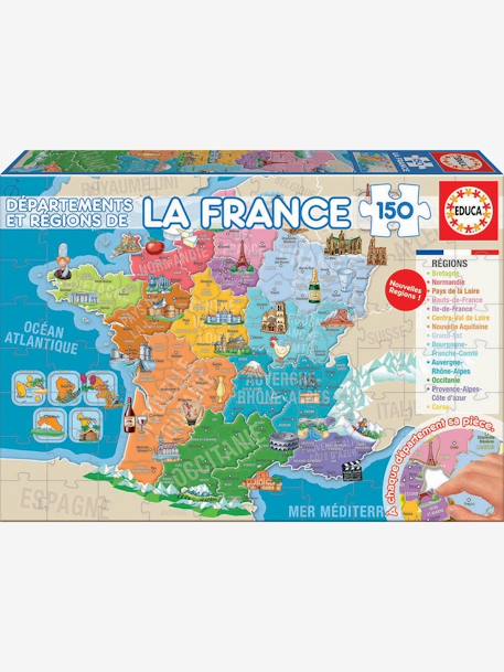 Puzzle 150 pièces Départements et régions de France EDUCA bleu 1 - vertbaudet enfant 