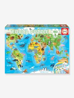 -Puzzle 150 pièces Mappemonde Animaux EDUCA