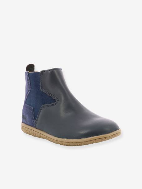 Boots fille Vermillon KICKERS® camel zèbre+marine métallisé+noir vernis 7 - vertbaudet enfant 