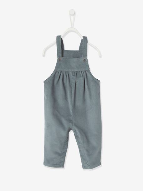 Ensemble blouse et salopette velours bébé fille bleu céleste 4 - vertbaudet enfant 