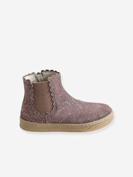 Boots élastiqués et zippés fille MARINE+TAUPE 8 - vertbaudet enfant 