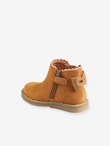 Boots cuir bébé fille élastiqués CAMEL 3 - vertbaudet enfant 