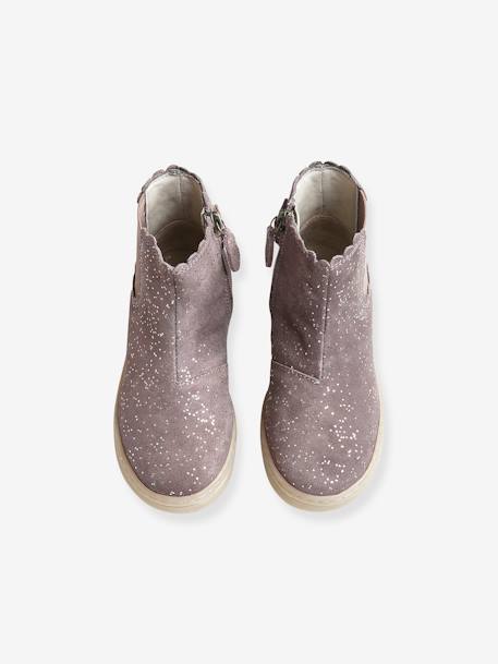 Boots élastiqués et zippés fille MARINE+TAUPE 10 - vertbaudet enfant 