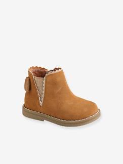 -Boots cuir bébé fille élastiqués