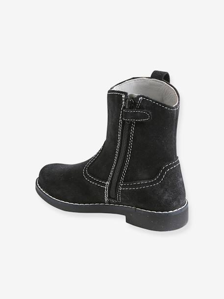 Boots hauts en cuir fille NOIR 3 - vertbaudet enfant 