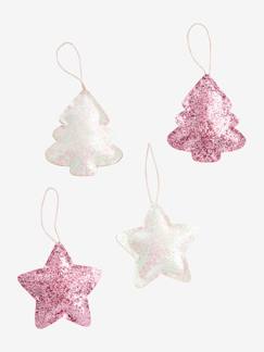 Linge de maison et décoration-Lot de 4 décorations de Noël glitter