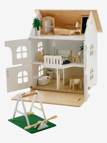 Maison romantique des amis des petits + mobilier en bois FSC® blanc -  Vertbaudet