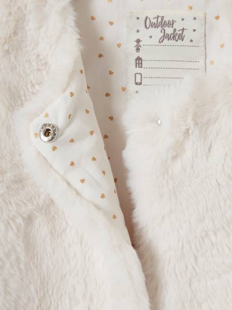 Gilet sans manches imitation fourrure fille BLANC CLAIR UNI+blush 9 - vertbaudet enfant 