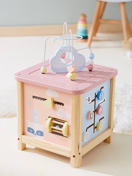 Grand cube d'activités en bois FSC® Beige LOVELY FARM+Les amis de la forêt+rose+Tanzanie 22 - vertbaudet enfant 