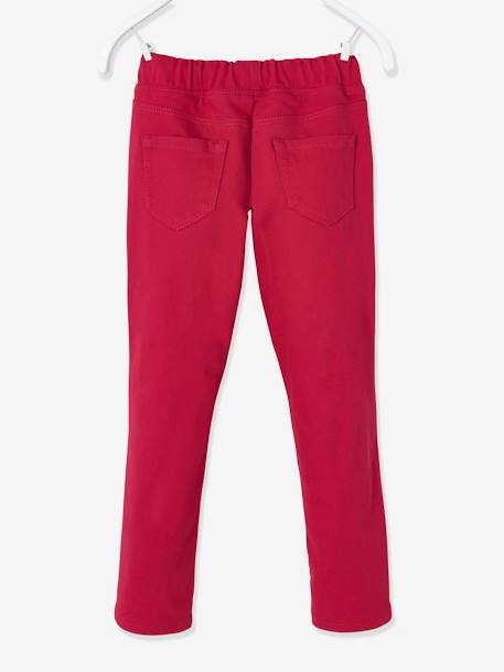 Pantalon droit indestructible fille doublé maille polaire Rouge foncé 2 - vertbaudet enfant 