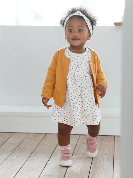 Bébé-Ensemble-Ensemble 3 pièce robe + cardigan + bandeau bébé fille