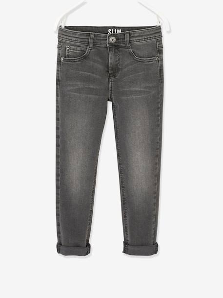 Jean slim MorphologiK MEDIUM 'waterless' garçon DENIM BRUT+DENIM GRIS FONCE+double stone+STONE 9 - vertbaudet enfant 