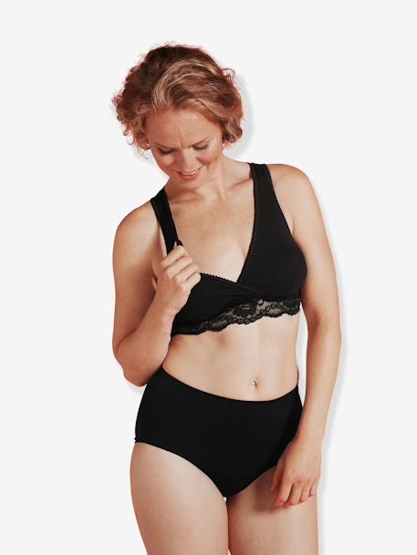 Soutien-gorge cache-coeur de grossesse et d'allaitement en coton bio CARRIWELL Noir 7 - vertbaudet enfant 