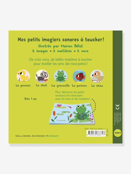 Livre sonore et tactile Mes petits animaux GALLIMARD JEUNESSE rose 2 - vertbaudet enfant 