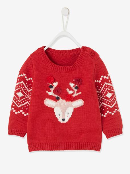 Pull de Noël bébé mixte motif renne  - vertbaudet enfant