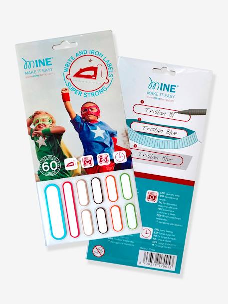 Etiquettes thermoadhésives MINE STAMPS BLANC CLAIR UNI 1 - vertbaudet enfant 