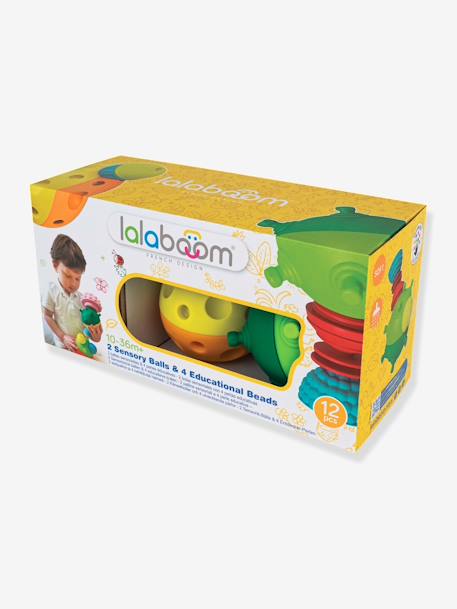 Balles sensorielles + 4 perles éducatives Lalaboom MULTICOLORE 4 - vertbaudet enfant 